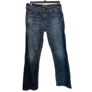 Silver Jeans Co. Gordie Straight Leg Denim Jeans W30 L32 Cotton Blend Dark Wash